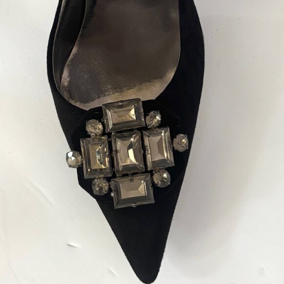 NWT GUESS by Marciano Black Suede Jewel Toe Pumps – Size 6.5 - Picture 2 of 5
